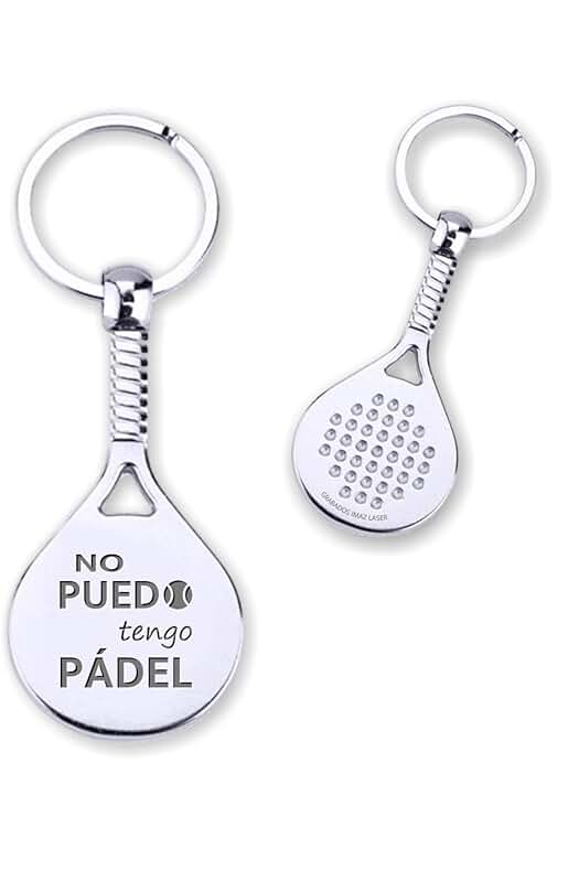 GRABADOS IMAZ LASER Pala Pádel Llavero No Puedo, Tengo Pádel - Llavero Grabado Padel - Accesorios para Jugadores de Padel - Regalo Original con Mensaje Grabado Láser - Llavero Metálico