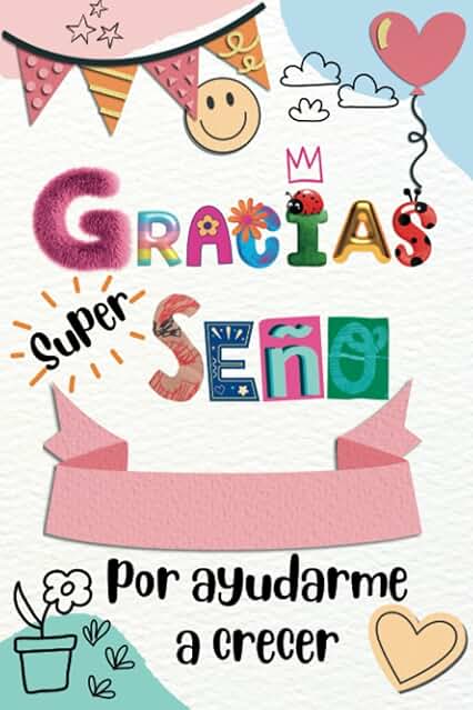 Gracias Seño por Ayudarme a Crecer: Regalo Personalizado Profe, Maestra de Infantil, Guardería o Primaria para fin de Curso o Navidad. Cuaderno de Notas A5 con índice