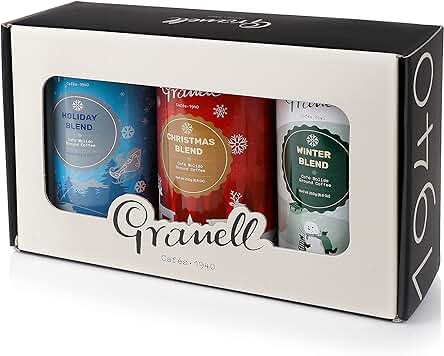 Granell Cafés · 1940 - Regalo Original para Navidad | Regalo Gourmet para Amantes del Cafe - Pack de 3 Botes de 250 Gramos de Cafe Molido 100% Arábica