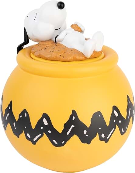 Grupo Erik Galletero Snoopy - Tarro Cerámica XL - Tarro Galletas - Almacenaje Cocina Hermético - Snoopy Figura Ideal Decoración Snoopy