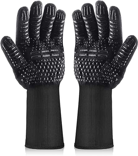 Guantes de Barbacoa Resistentes al Calor, Guantes de Horno Ignífugos Guantes de Horno – Guantes de Cocina para Hornear al Aire Libre