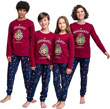 Harry Potter Pijamas Niños y Niñas, Pijama Hogwarts, Conjunto Pijama Familiar a Juego, Regalo para Niños y Adultos
