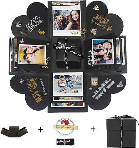 Hbsite DIY Explosion Surprise Box DIY Handmade Photo Love Memory Scrapbooking Caja de Regalo para Navidad Cumpleaños Aniversario San Valentín Regalo de Boda