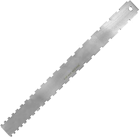 Herramienta de Medición de Cuello de Guitarra de Acero Inoxidable Regla de Cuerda de Guitarra de Doble Cara con Muescas Piezas de Guitarra Accesorio de Nivelación de Cuello para Guitarras 420 x 37mm