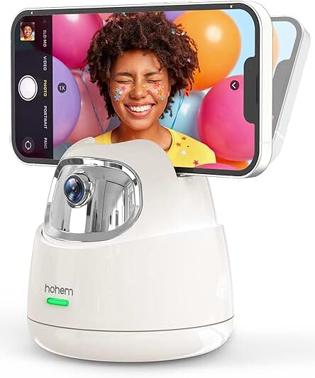 Hohem GO Soporte con Seguimiento Auto Facial, Trípode de 2 Ejes con AI, Rotación de 360 ° & 30 °, para Teléfono/Tableta, Control Gestual, No Requiere App