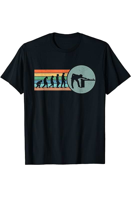 Hombre Humana Evolución Billar Retro Jugador de Billar Camiseta