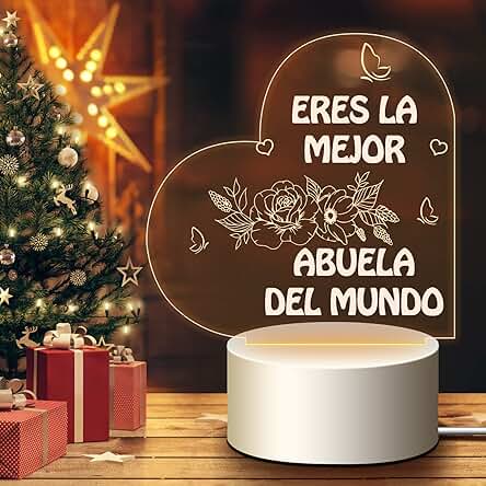 HooJtny Regalo Abuela Cumpleaños, Regalo Original Día de la Madre, Luz Nocturna LED con Frases, Regalos de Abuela para Mujer, Acción de Gracias, Navidad
