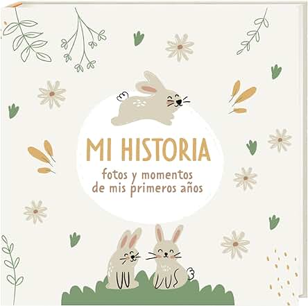 HuBorns - Album para Pegar Fotos y Escribir con Más de 50 Páginas y Pegatinas - Libro Recuerdos Bebe Primer Año Hasta los 5 Años - Ideal para Regalos Originales de Recien Nacidos