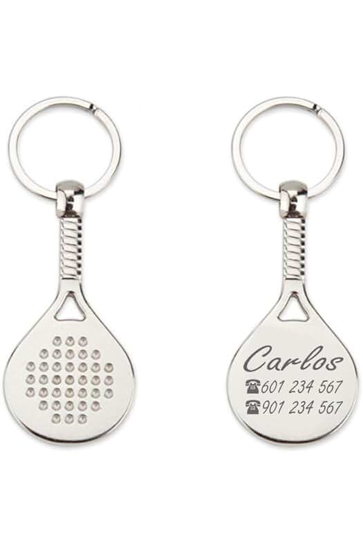 Ibera Gifts Llavero Personalizado Raqueta de Padel - Regalos Originales Personalizados Mujer, Hombre, Parejas, Novios, Amiga, Papa, Dia de Padre - Grabado con Nombre, Mensaje, Letras o Frases, Llaveros