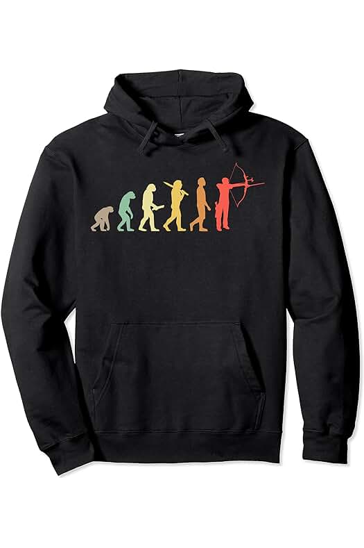 Ideas de Regalos para Arqueros Tiro Con Arco Evolución Retro Regalo Para Arqueros Sudadera con Capucha