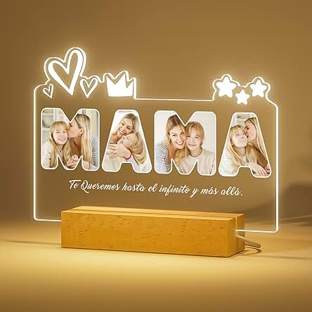 IDIY Lampara Personalizada con tu Foto - Marcos con Profundidad LED 3D, Regalo Día de la Madre, Mamá Regalo Original para Cumpleaños, Navidad, Acción de Gracias