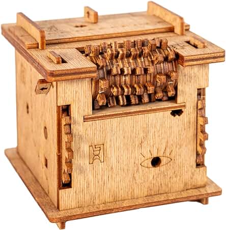 IDventure Cluebox - el Gato de Schrödinger - Juego de Escape Room - Puzzle 3D de Madera - Caja Misteriosa - Caja Secreta Japonesa - Regalo Original - Caja para Dinero Boda - Rompecabezas para Adultos