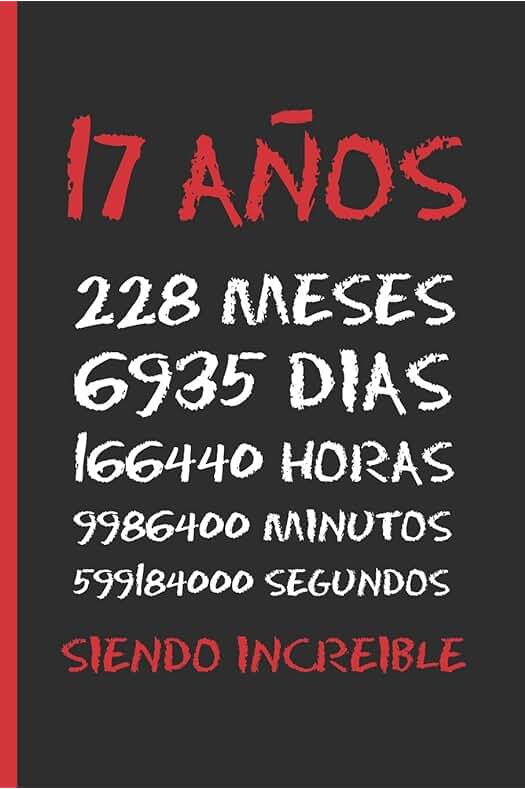 Inspired Notebooks 17 AÑOS SIENDO INCREIBLE: REGALO DE CUMPLEAÑOS ORIGINAL Y DIVERTIDO. DIARIO, CUADERNO DE NOTAS, APUNTES O AGENDA.