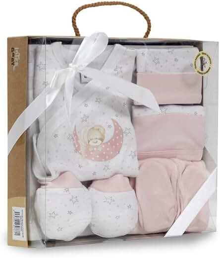 Interbaby Set Regalo Primera Puesta Bebé Sleep, 5 Piezas en rosa