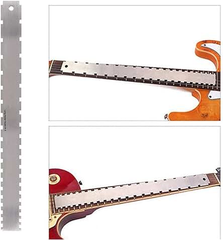 Jiakalamo Herramienta Luthiers de Borde Recto con Muescas, Tablero de Trastes con Muescas, Herramientas de Medición