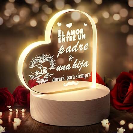 JIMMIDDA Regalos Papá de Hija, luz Nocturna única para Papá Grabada con Citas Cálidas, Regalo de Cumpleaños para el día del Padre, Mejor Regalo para Papá o para el día del Padre