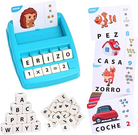 Joozmui Juegos Educativos Niños 3-8 Años, Aprender a Leer Juguetes Niños 3-8 Años Regalo Niño 3-8 Años Juegos de Mesa Niños 3-8 Años Juegos para Niños Juguetes Montessori