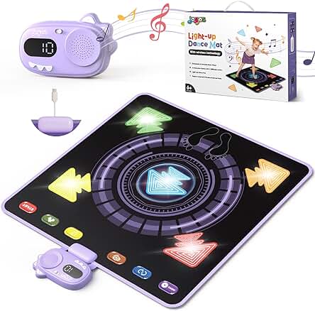 Joyjoz Alfombra Musical Juego con Reproductor Inalámbrico, Música Incorporada, Alfombra de Baile para Niñas Niños, Navidad Cumpleaños Regalos Juguetes para 6-12 Años