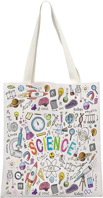 JTOUK Regalo de Ciencia para Amantes de la Ciencia, Regalo para Profesores de Ciencia, Científico, Físico, Químico, Regalo de Graduación, Bolsa de mano de Ciencia