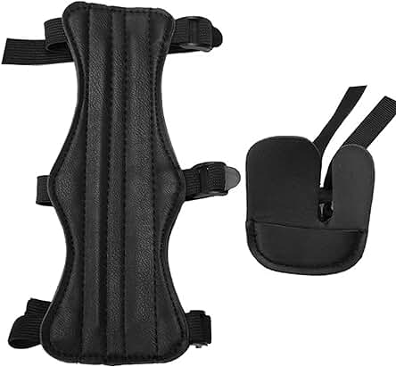 Juego de 2 Piezas Protector de Brazo de Tiro con Arco, Protector de Brazo de Tiro de Arco Ajustables, Protección de Tiro con Arco, Correa Ajustable para Tiro de Caza para Tiro, Caza, Objetivo