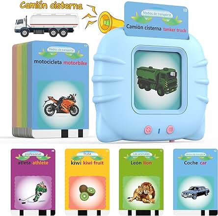Juguetes Educativos Juguetes Tarjetas Didácticas para 2 3 4 5 6 Años De Edad, Tarjetas Flash de 224 Palabras, Juguetes Preescolares Montessori, Regalos De Cumpleaños(Español)