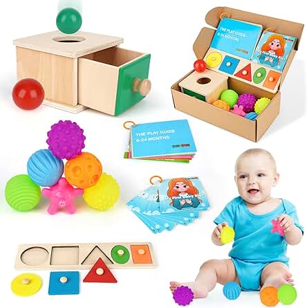 Juguetes Niños 1 Año Montessori 5 En 1 Juguetes Educativos de Madera Pelotas Sensoriales Bebe Caja Permanencia Montessori Juegos Educativos Regalo Bebe 1 2 3 Años