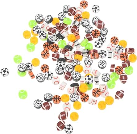 KALLORY 200 Piezas De Collar De Cuentas Gargantilla Cuentas Para Hacer Llaveros Abalorios Deportivos Cuentas Espaciadoras Cuentas Sueltas Regalo Para Fanáticos De Los Deportes KALLORY 200 Piezas De Collar De Cuentas Gargantilla Cuentas Para Hacer Llaveros Abalorios Deportivos Cuentas Espaciadoras Cuentas Sueltas Regalo Para Fanáticos De Los Deportes