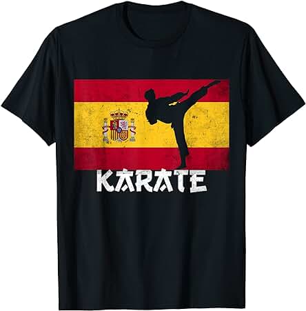 Karate Orgulloso Karateca Bandera de España Kárate Camiseta