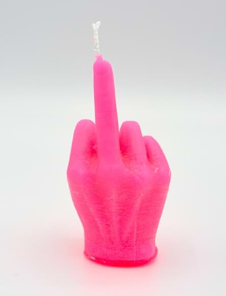 Kar.lys Middle Finger Candle Stinkefinger Vela Perfumada para Decoración de Habitaciones, Diseño Interior, Regalo (rosa Neón)