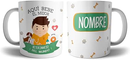 Kartoon Kase Taza Original Personalizada Veterinario con Nombre | Mejor del Mundo Taza Profesiones de Cafe Desayuno para Regalar (Veterinario) Kartoon Kase Taza Original Personalizada Veterinario con Nombre | Mejor del Mundo Taza Profesiones de Cafe Desayuno para Regalar (Veterinario)