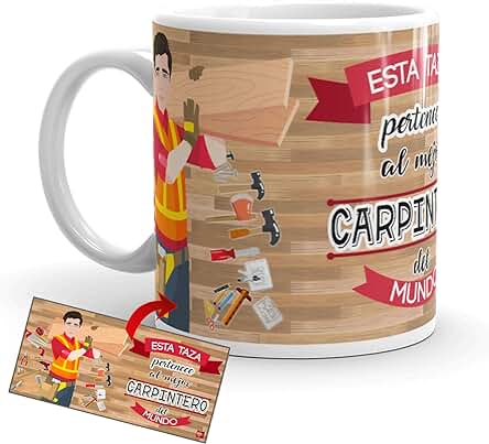 Kembilove Taza de Café del Mejor Carpintero del Mundo – Taza de Desayuno para la Oficina – Taza de Café y Té para Profesionales – Taza de Cerámica Impresa – Tazas de Jefe de 350 ml para Carpinteros