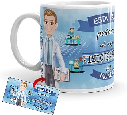 Kembilove Taza de Café del Mejor Fisioterapeuta del Mundo – Taza de Desayuno para la Oficina – Taza de Café y Té para Profesionales – Taza de Cerámica Impresa – Tazas de Jefe de 350 ml