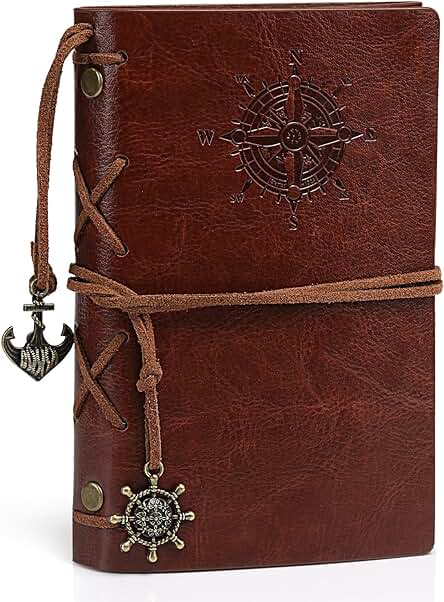 Kesote Cuaderno Diario con Funda de Cuero Vintage Folleto de Tapa Dura Regalo para Hombres y Mujeres