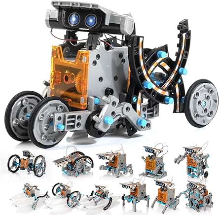 KIDWILL Juguetes Robot Solar Stem Kit para Niños 14 en 1 Juguetes Kits de Ciencia Educativa, Construcción Alimentado por Solar Conjunto Robótico para Niños, Adolescentes y Amantes de la Ciencia