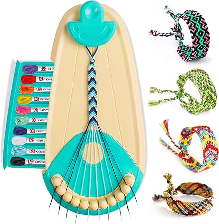 Kit Fabricación Pulsera Amistad, Kit para Hacer Pulseras Niñas, Juguetes para Niños 6 a 12 Años, DIY Manualidades Kits para Niñas con 20 Hilos Precortados, Cumpleaños Regalo para Adolescente Niña