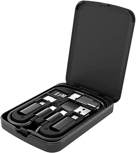 KIWIFOTOS 9 in 1 Card Data Cable Case, Typ-C & Typ A & Micro USB & Lighting Adapter & OTG Adapter Kit, Adaptador Caja de Almacenamiento para Teléfono PC, Computadora Flash Drive Transferencia de Datos