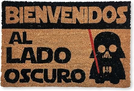 Koko Doormats Felpudo Entrada casa Original, Fibra de Coco y PVC, Felpudo Exterior Bienvenido al Lado Oscuro, 40x60cm