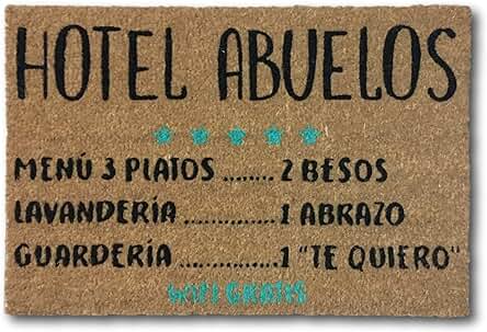 Koko Doormats Felpudo Originales - Fibra de Coco y PVC, Felpudo Exterior Hotel Abuelos, 40x60x1.5 cm - Alfombras Puerta Entrada casa - Felpudos Divertidos