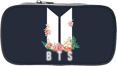 Kpop BT21 Estuche Lápices,BT21 Estuche Grande Capacidad,Bolsa Almacenamiento de Papelería,Estuche Multifuncional con Cremallera,BT21 Regalos de Papelería para Adolescentes Estudiantes