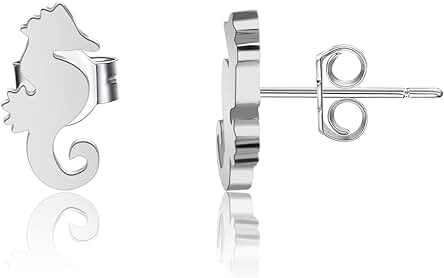 KUIYAI Pendientes de Tuerca de Caballito de mar para Mujer, Regalo de vida Marina, Regalo para Amantes de los Caballitos de mar, Joyería de Caballito de mar