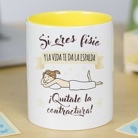 LA MENTE ES MARAVILLOSA - Taza de Cerámica con Frase |Si Eres Fisio y la Vida te da la Espalda, ¡Quítale la Contractura!| 330 ml Regalo Original para un Fisioterapeuta, Taza de Café y Té