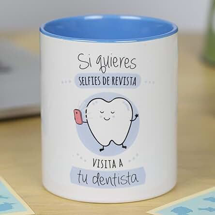 LA MENTE ES MARAVILLOSA - Taza de Cerámica con Frase |Si Quieres Selfies de Revista, Visita a tu Dentista| 330 ml Regalo Original para un Dentista Especial, Taza de Café y Té