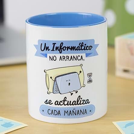 LA MENTE ES MARAVILLOSA - Taza de Cerámica con Frase |Un Informático no Arranca, se Actualiza cada Mañana| 330 ml Regalo Original para un Informático Especial, Taza de Café y Té