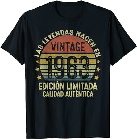 Las Leyendas Nacen En 1963 60 Años Cumpleaños Hombre Regalo Camiseta