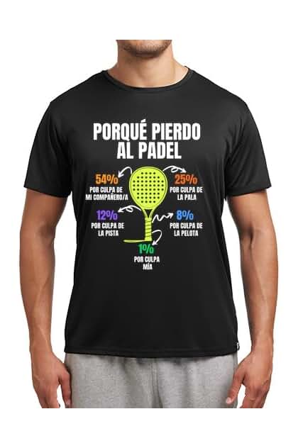 Latostadora Camiseta Padel Hombre - Camiseta Técnica Padel - Camiseta Deporte Hombre - Camisetas Padel Deporte Hombre - Camiseta Deportiva Padel - Camiseta Divertida Tengo Padel