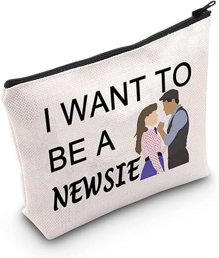 LEVLO Nuevo Sies Fans Bolsa de Maquillaje Cosmética para Aficionados al Teatro Musical, Regalo Inspirado en el Regalo I Want To Be A Newsie Maquillaje con Cremallera para Amigos y Familiares, Ser