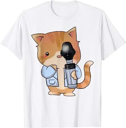 Lindo gato Fhoropter ojo Cheque Optometrista óptico Regalo de vida Camiseta