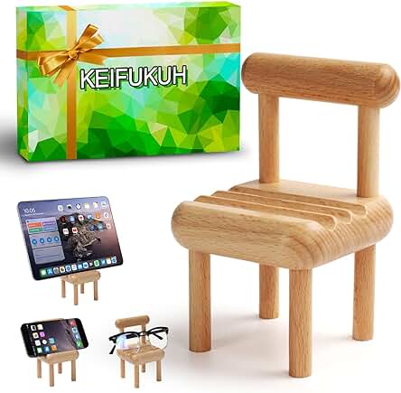 Lindo Soporte Móvil de Madera Regalos - Navidad Pequeño Regalos para Hombres y Mujeres, Regalos Cumpleaños para Adolescentes Novia y Novio, Regalo Aniversario de Boda para Marido y Mujer, Amarillo