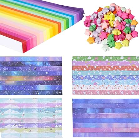 Liuer 2700PCS Papel Origami Estrellas Origami Star de Doble Papel Tiras de Papel Origami Niños Artes y Manualidade(5 Estilo) Liuer 2700PCS Papel Origami Estrellas Origami Star de Doble Papel Tiras de Papel Origami Niños Artes y Manualidade(5 Estilo)