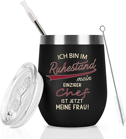 Livole Regalos para Hombre y Hombre, taza de Jubilación 2023, Regalos para el Comienzo de la Jubilación, Regalo de Jubilación, Regalo de Jubilación, 350 ml, Doble Pared, Acero Inoxidable, taza de vino